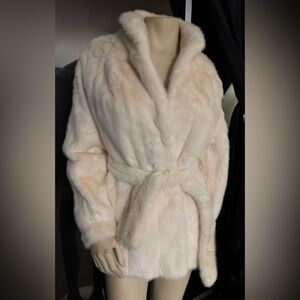 Elegant White Mink wrap jacket